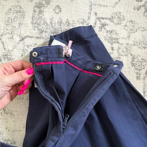 Vineyard Vine Girls’ Pleated Everyday Skirt Nautical Blue NWT Size 12 Preppy Zip - Picture 4 of 6